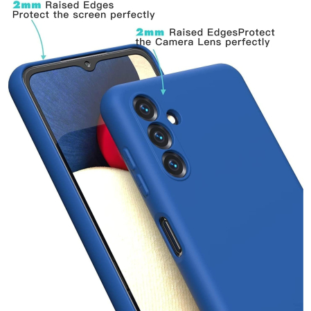 Husa de Protectie, , pentru Samsung Galaxy A35, Liquid Silicone, cu Microfibra pe Interior, Protectie Antisoc, Compatibil Incarcare Wireless, Albastru [5]