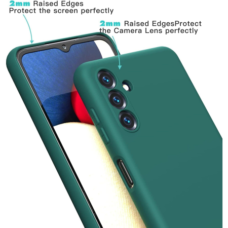 Husa de Protectie, , pentru Samsung Galaxy A55, Liquid Silicone, cu Microfibra pe Interior, Protectie Antisoc, Compatibil Incarcare Wireless, Verde [5]