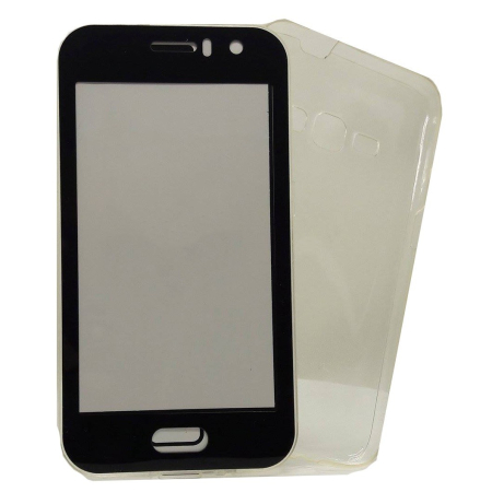 Husa de protectie ® pentru Samsung J1 2016 Full Tpu 360 V2 Transparent cu margini negre [1]