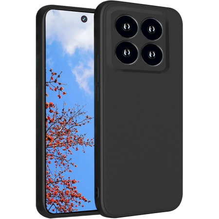 ✨TOATE PRODUSELE✨ - Husa de Protectie, , pentru Xiaomi 14, Liquid Silicone, cu Microfibra pe Interior, Protectie Antisoc, Compatibil Incarcare Wireless, Negru