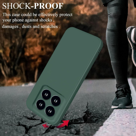 Husa de Protectie, , pentru Xiaomi 14, Liquid Silicone, cu Microfibra pe Interior, Protectie Antisoc, Compatibil Incarcare Wireless, Verde [4]