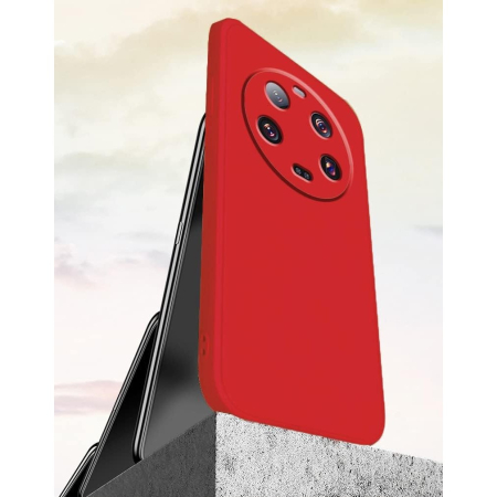 Husa de Protectie, , pentru Xiaomi 14 Ultra, Liquid Silicone, cu Microfibra pe Interior, Protectie Antisoc, Compatibil Incarcare Wireless, Rosu [2]