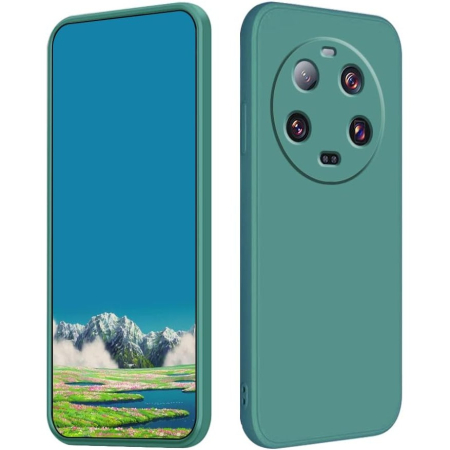 ✨TOATE PRODUSELE✨ - Husa de Protectie, , pentru Xiaomi 14 Ultra, Liquid Silicone, cu Microfibra pe Interior, Protectie Antisoc, Compatibil Incarcare Wireless, Verde
