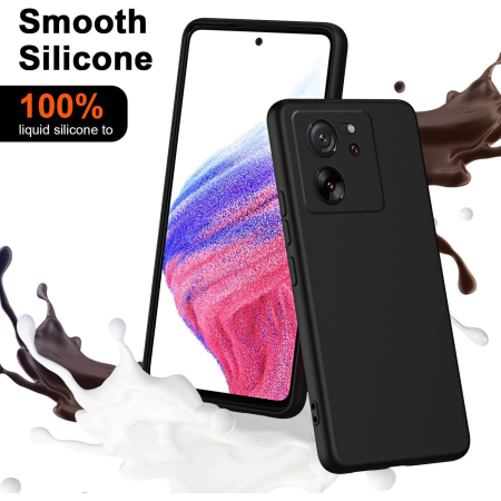 Husa de Protectie, , pentru Xiaomi Redmi 13T, Liquid Silicone, cu Microfibra pe Interior, Protectie Antisoc, Compatibil Incarcare Wireless, Negru [5]