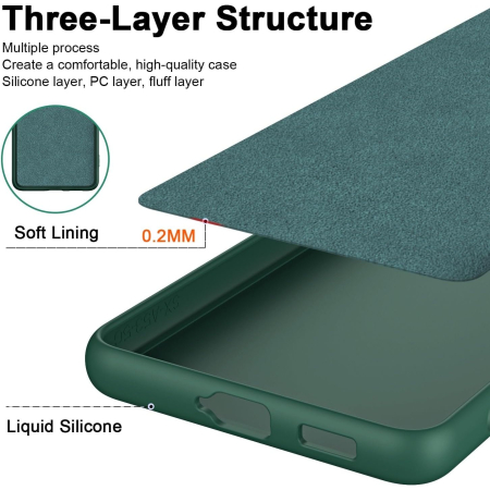 Husa de Protectie, , pentru Xiaomi Redmi 13T, Liquid Silicone, cu Microfibra pe Interior, Protectie Antisoc, Compatibil Incarcare Wireless, Verde [2]