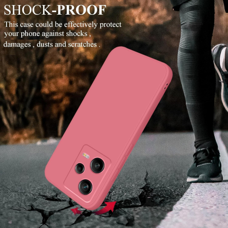 Husa de Protectie, , pentru Xiaomi Redmi Note 12 Pro 5G, Liquid Silicone, cu Microfibra pe Interior, Protectie Antisoc, Compatibil Incarcare Wireless, Rosu Camellia [4]