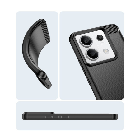 Husa de Protectie pentru Xiaomi Redmi Note 13 5G, , Protectie 360, din TPU cu element de Carbon, Anti Alunecare, 1.8 mm, Negru [5]