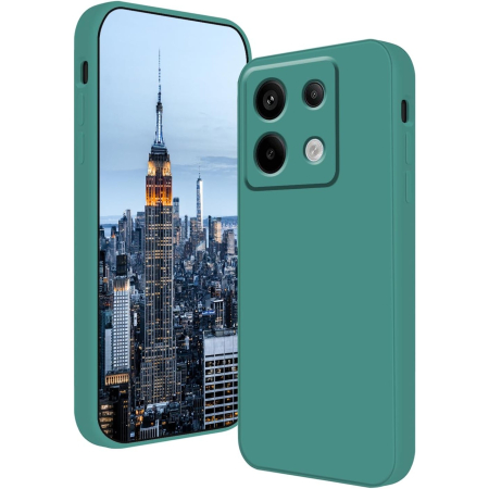 ✨TOATE PRODUSELE✨ - Husa de Protectie, , pentru Xiaomi Redmi Note 13 Pro 5G, Liquid Silicone, cu Microfibra pe Interior, Protectie Antisoc, Compatibil Incarcare Wireless, Verde