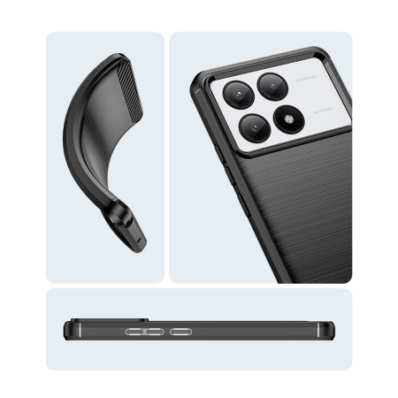 Husa de Protectie pentru Xiaomi Redmi Note 13C 5G, , Protectie 360, din TPU cu element de Carbon, Anti Alunecare, 1.8 mm, Negru [5]