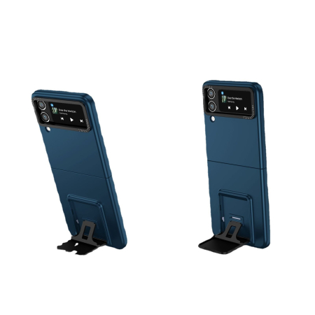 Husa de protectie , Pliere Tridimensionala, Multifunctionala, PC, pentru Samsung Galaxy Z Flip 3 , Albastru [1]