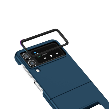 Husa de protectie , Pliere Tridimensionala, Multifunctionala, PC, pentru Samsung Galaxy Z Flip 3 , Albastru [4]