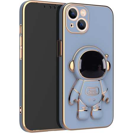 Husa de Protectie TPU 2in1, , pentru Apple iPhone 15 Plus, Astronaut cu Suport, Antisoc, Rezistenta la Impact, Protectie Camera, Albastru [1]