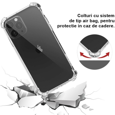 Husa de protectie , TPU, pentru Apple iPhone 13 Pro Max 6.7 inch, Antisoc, Protectie colturi, Rezistenta la impact, Transparenta [8]