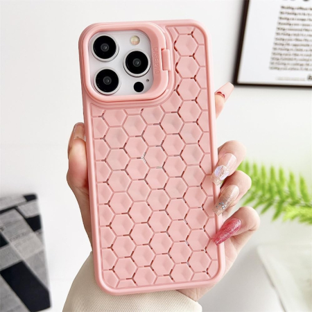 Husa de Protectie TPU, , pentru Apple iPhone 14 Pro, 3D Cube, cu Inel, Protectie Camera, Antisoc, Antizgariere, Antialunecare, Acoperire Completa, Roz [7]