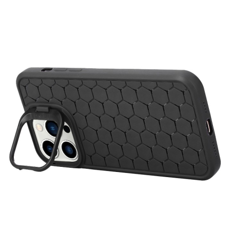 Husa de Protectie TPU, , pentru Apple iPhone 15 Pro, 3D Cube, cu Inel, Protectie Camera, Antisoc, Antizgariere, Antialunecare, Acoperire Completa, Negru [2]