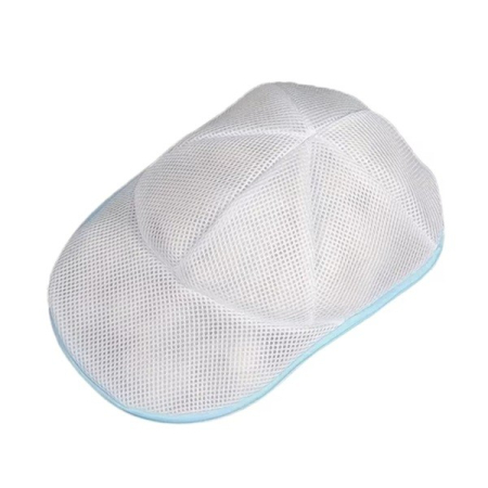 Uscatoare si Standere Haine - Husa de Spalare Sapca, , pentru Masina de Spalat, din Poliester, Circumferinta 53 cm, cu Fermoar, Alb/Albastru