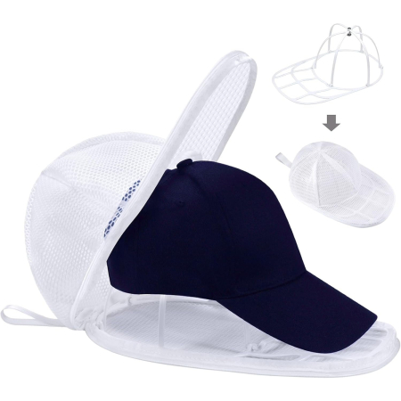 Husa de Spalare Sapca, , pentru Masina de Spalat, din Poliester, Circumferinta 53 cm, cu Fermoar, cu Suport Sapca, Alb [4]