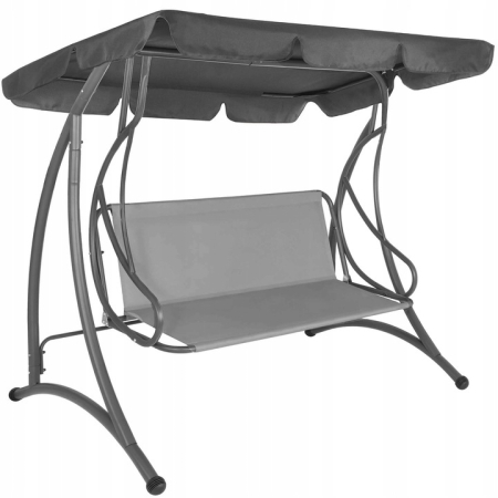 Husa din panza pentru leagan de gradina mare, viziera acoperis, 190x110cm, gri [2]