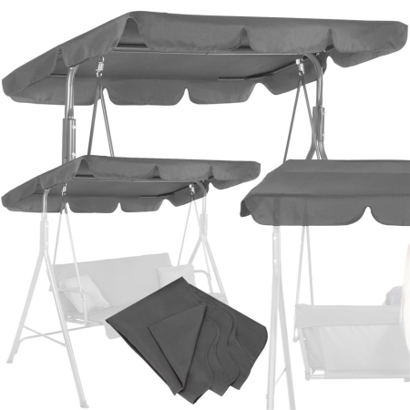 Husa din panza pentru leagan de gradina mare, viziera acoperis, 220x115 cm, gri [5]