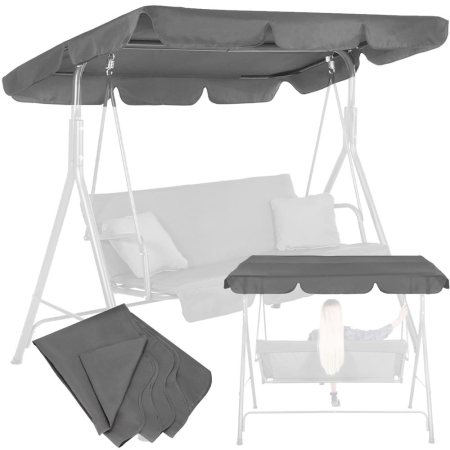Husa din panza pentru leagan de gradina mare, viziera acoperis, 220x115 cm, gri [1]