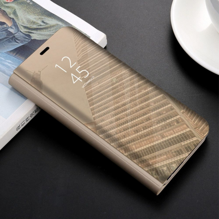 Husa Huawei P20 Lite Flip Cover Oglinda Auriu [2]