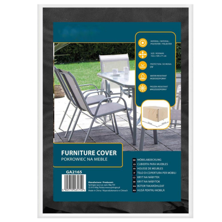 Husa mobilier gradina, impermeabila, cu protectie UV, 152x104x71cm, negru [5]