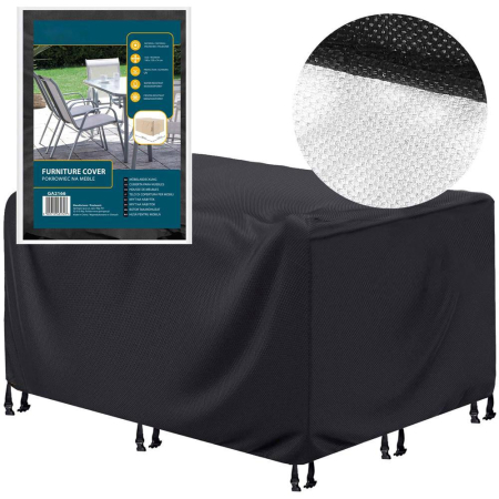 Husa mobilier gradina, impermeabila, cu protectie UV, 180x120x74cm, negru [3]
