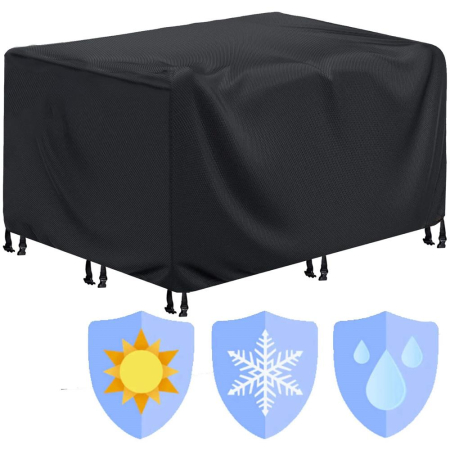 Husa mobilier gradina, impermeabila, cu protectie UV, 242x162x100cm, negru [16]