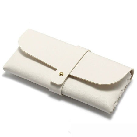 Ochelari de Protecţie - Husa Ochelari, , din Piele Ecologica, 17 x 8.5 cm, Alb
