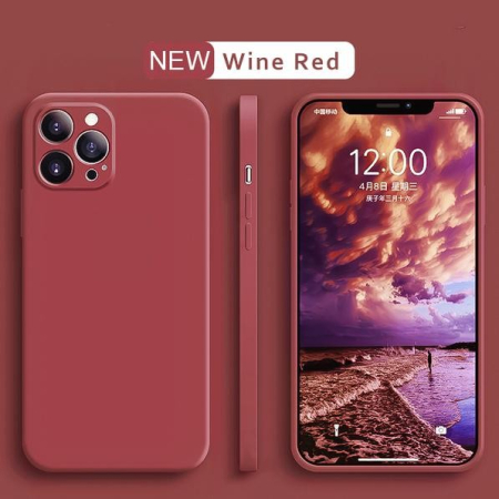 Husa pentru Apple iPhone 14 , Liquid Silicone, cu Microfibra pe interior, Protectie Antisoc, Wine red, Claret [4]