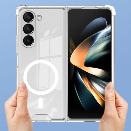 Husa pentru Samsung Galaxy Z FOLD6, , Husa de Protectie cu Anti-Shock, Tehnologie MagSafe Magnetic, Design Ultra Subtire, Anti alunecare, TPU Acrilic, Transparent [1]
