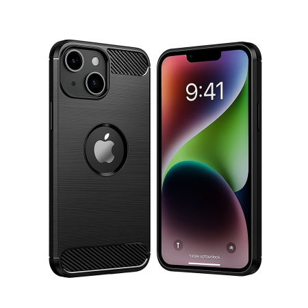 ✨TOATE PRODUSELE✨ - Husa Protectie, , compatibila Apple iPhone 14 Pro, Carcasa TPU Carbon, 1.5 mm, Negru