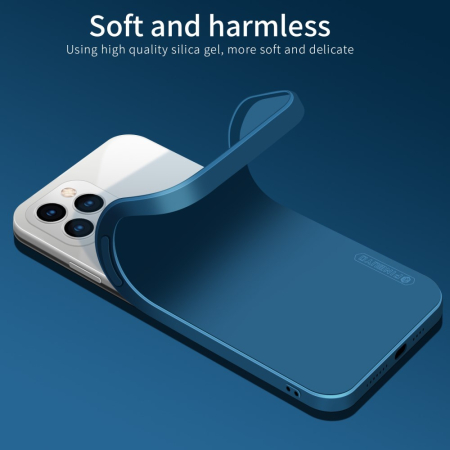 Husa protectie compatibila cu Apple iPhone 11 Pro Max Liquid Silicone Case Albastru inchis [16]