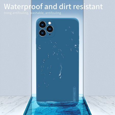 Husa protectie compatibila cu Apple iPhone 11 Pro Max Liquid Silicone Case Albastru inchis [26]