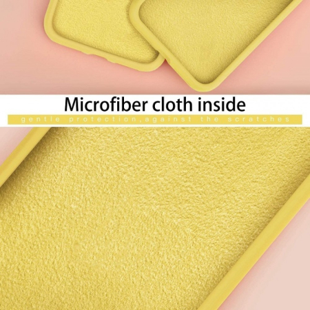 Husa protectie compatibila cu Apple iPhone 12 Mini Liquid Silicone Ring cu suport rotativ Galben [10]