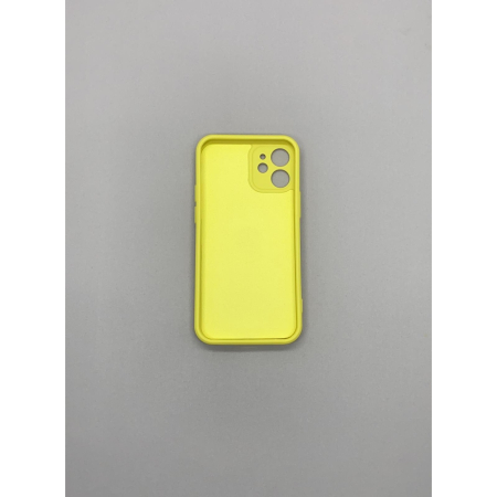 Husa protectie compatibila cu Apple iPhone 12 Mini Liquid Silicone Ring cu suport rotativ Galben [5]