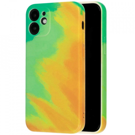 ✨TOATE PRODUSELE✨ - Husa protectie compatibila cu Apple iPhone 12 Pro Max Tpu Ombre, Verde/Portocaliu
