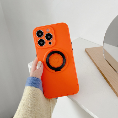Husa protectie compatibila cu Apple iPhone 13 Mag Safe Silicone Portocaliu [2]