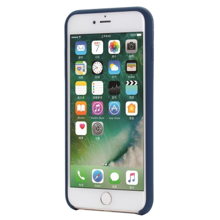 Husa protectie compatibila cu Apple iPhone 7/8/SE 2020 Liquid Silicone Case Albastru Inchis [7]