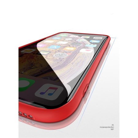 Husa protectie compatibila cu Apple iPhone X/XS Liquid Silicone Case Rosu [29]