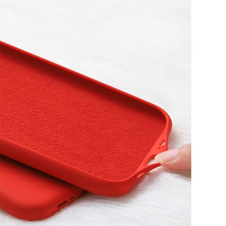 Husa protectie compatibila cu Samsung Galaxy S21 Ultra Liquid Silicone Case Rosu [3]