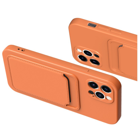 Husa protectie cu suport card compatibila cu Apple iPhone 12 Mini Portocaliu [9]