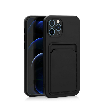 Husa protectie cu suport card compatibila cu Huawei P40 Lite E Negru [5]