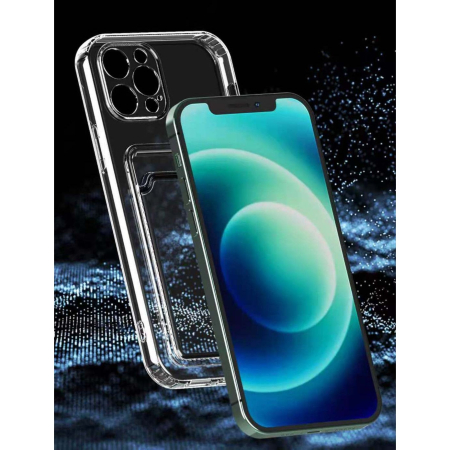 Husa protectie cu suport card compatibila cu Samsung Galaxy A11 Transparent [6]