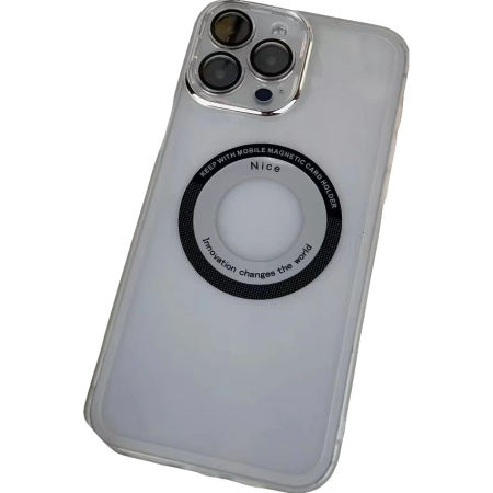 ✨TOATE PRODUSELE✨ - Husa protectie MagSafe TPU, , pentru iPhone 14, cu decupaj logo, Folie Sticla Camera, Transparent