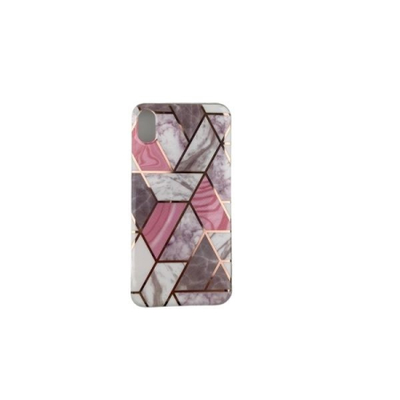 Husa protectie pentru Apple iPhone X/XS Soft IMD TPU Marble Geometric Alb [5]