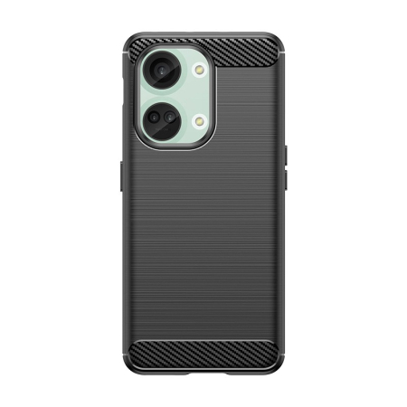 ✨TOATE PRODUSELE✨ - Husa Protectie pentru OnePlus Nord 3, , din Silicon TPU Moale, Textura Periat, Anti Cadere, cu Element Carbon, Negru
