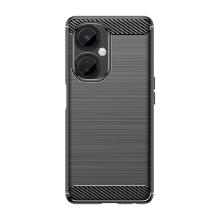 ✨TOATE PRODUSELE✨ - Husa Protectie pentru OnePlus Nord CE3 Lite, , din Silicon TPU Moale, Textura Periat, Anti Cadere, cu Element Carbon, Negru