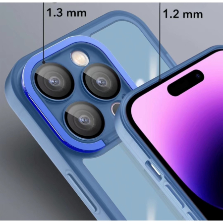 Husa protectie pentru Samsung A03S (164) Electroplated cu suport pentru camera, 1.5 mm grosime, protectie camera, Albastru [1]