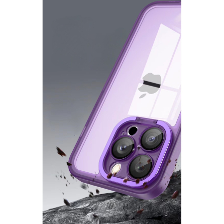 Husa protectie pentru Samsung A03S (164) Electroplated cu suport pentru camera, 1.5 mm grosime, protectie camera, Mov [4]